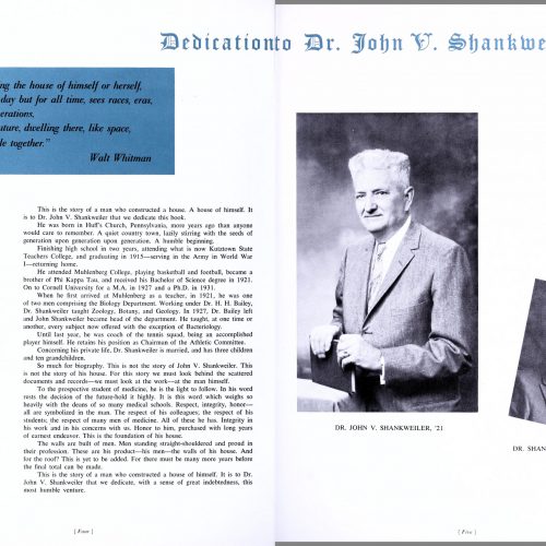 Ciarla dedication to Dr. Shankweiler, 1959